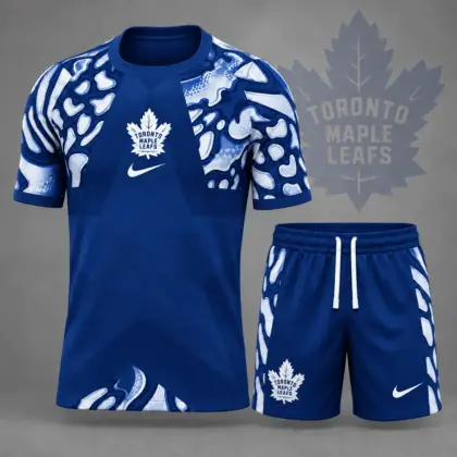 Toronto Maple Leafs | Premium NHL Abstract Camo Star Panel T-Shirt & Shorts Set NDN