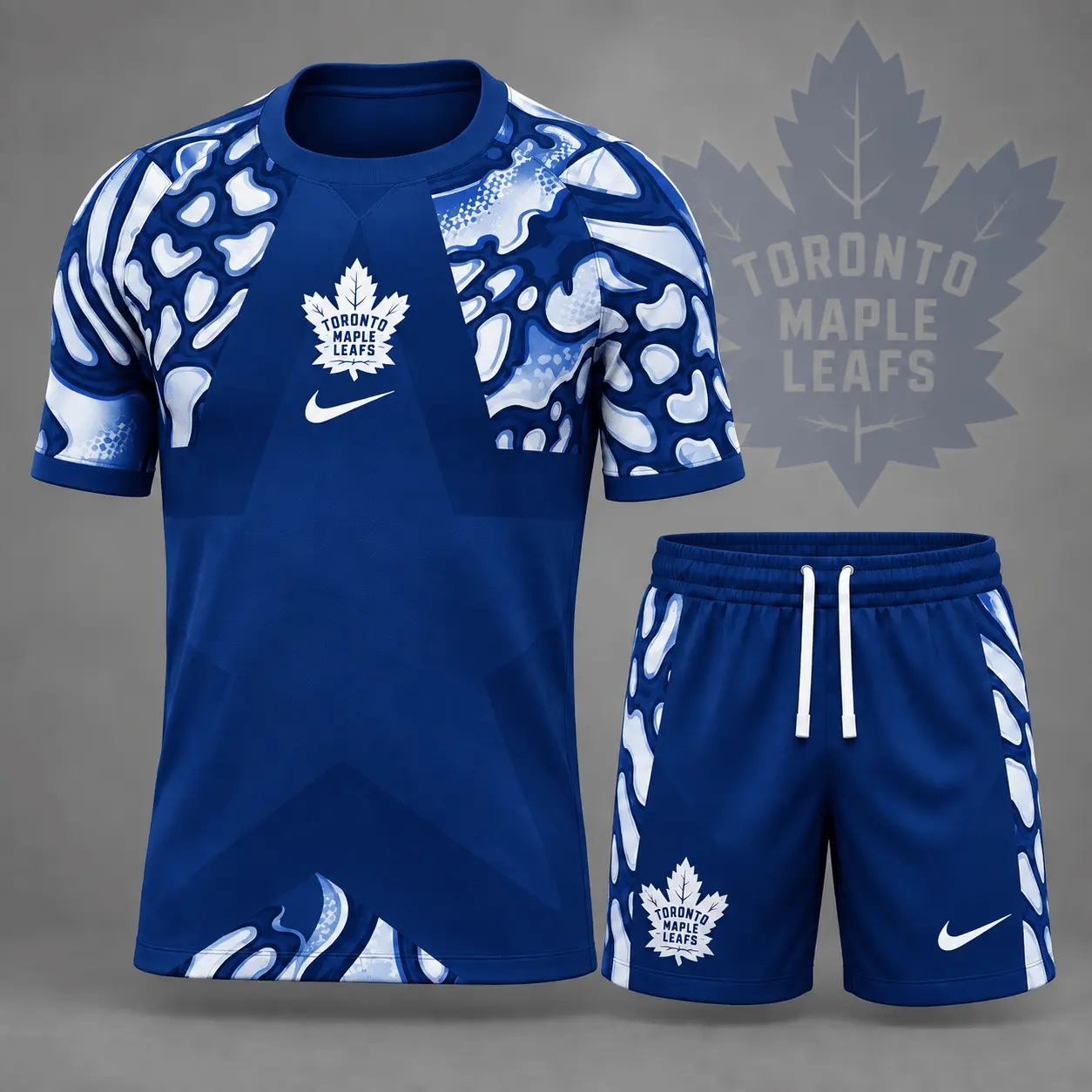 Toronto Maple Leafs | Premium NHL Abstract Camo Star Panel T-Shirt & Shorts Set NDN