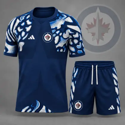 Winnipeg Jets | Premium NHL Abstract Camo Star Panel T-Shirt & Shorts Set NDN