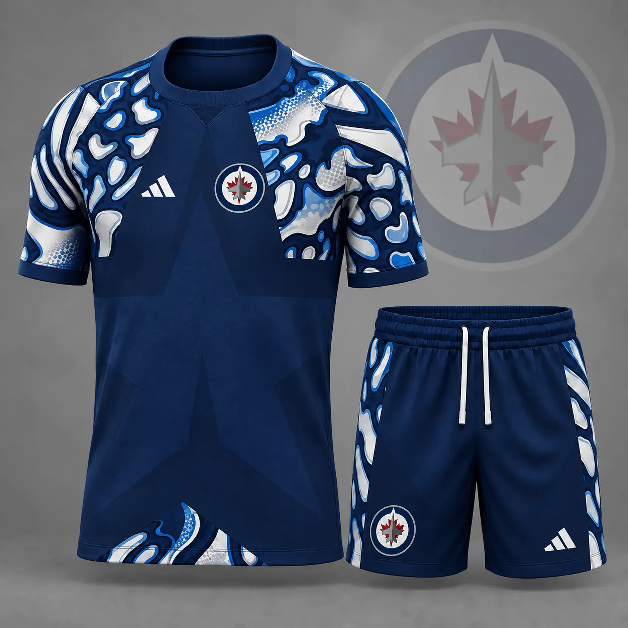 Winnipeg Jets | Premium NHL Abstract Camo Star Panel T-Shirt & Shorts Set NDN