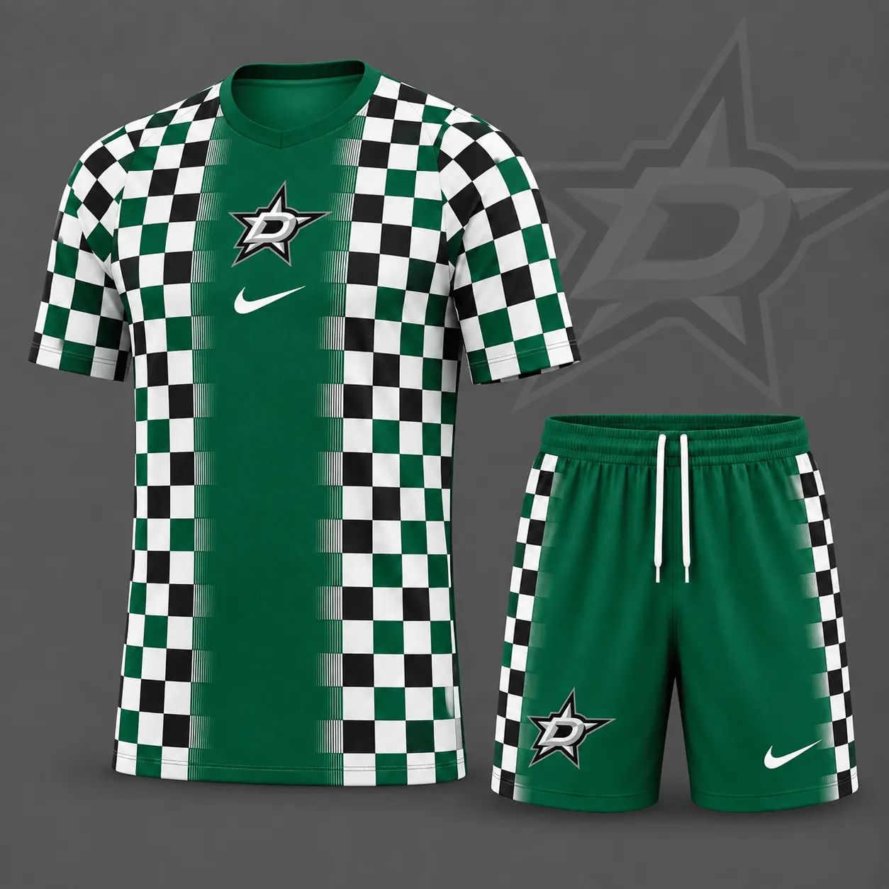 Dallas Stars | Premium NHL Checkerboard Fusion T-Shirt & Shorts Set NDN