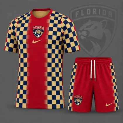 Florida Panthers | Premium NHL Checkerboard Fusion T-Shirt & Shorts Set NDN