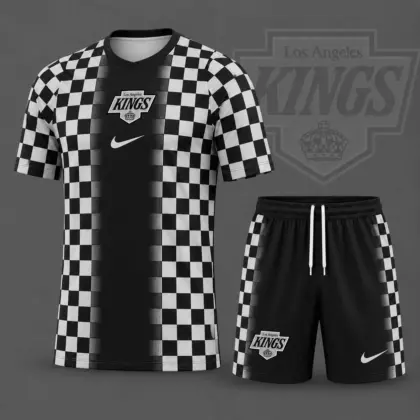Los Angeles Kings | Premium NHL Checkerboard Fusion T-Shirt & Shorts Set NDN