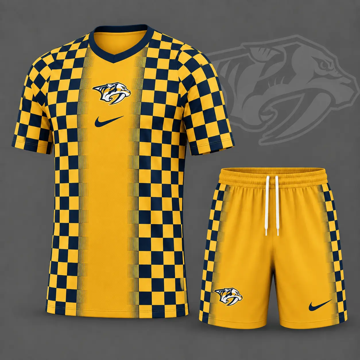 Nashville Predators | Premium NHL Checkerboard Fusion T-Shirt & Shorts Set NDN