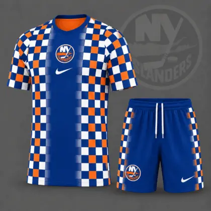 New York Islanders | Premium NHL Checkerboard Fusion T-Shirt & Shorts Set NDN