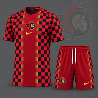 Ottawa Senators | Premium NHL Checkerboard Fusion T-Shirt & Shorts Set NDN