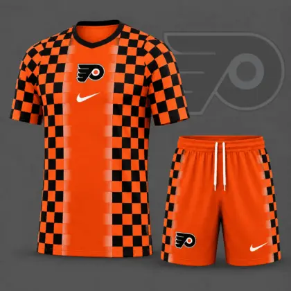 Philadelphia Flyers | Premium NHL Checkerboard Fusion T-Shirt & Shorts Set NDN