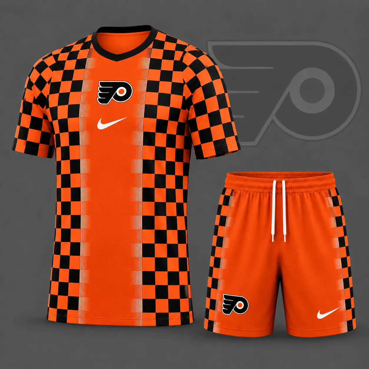 Philadelphia Flyers | Premium NHL Checkerboard Fusion T-Shirt & Shorts Set NDN