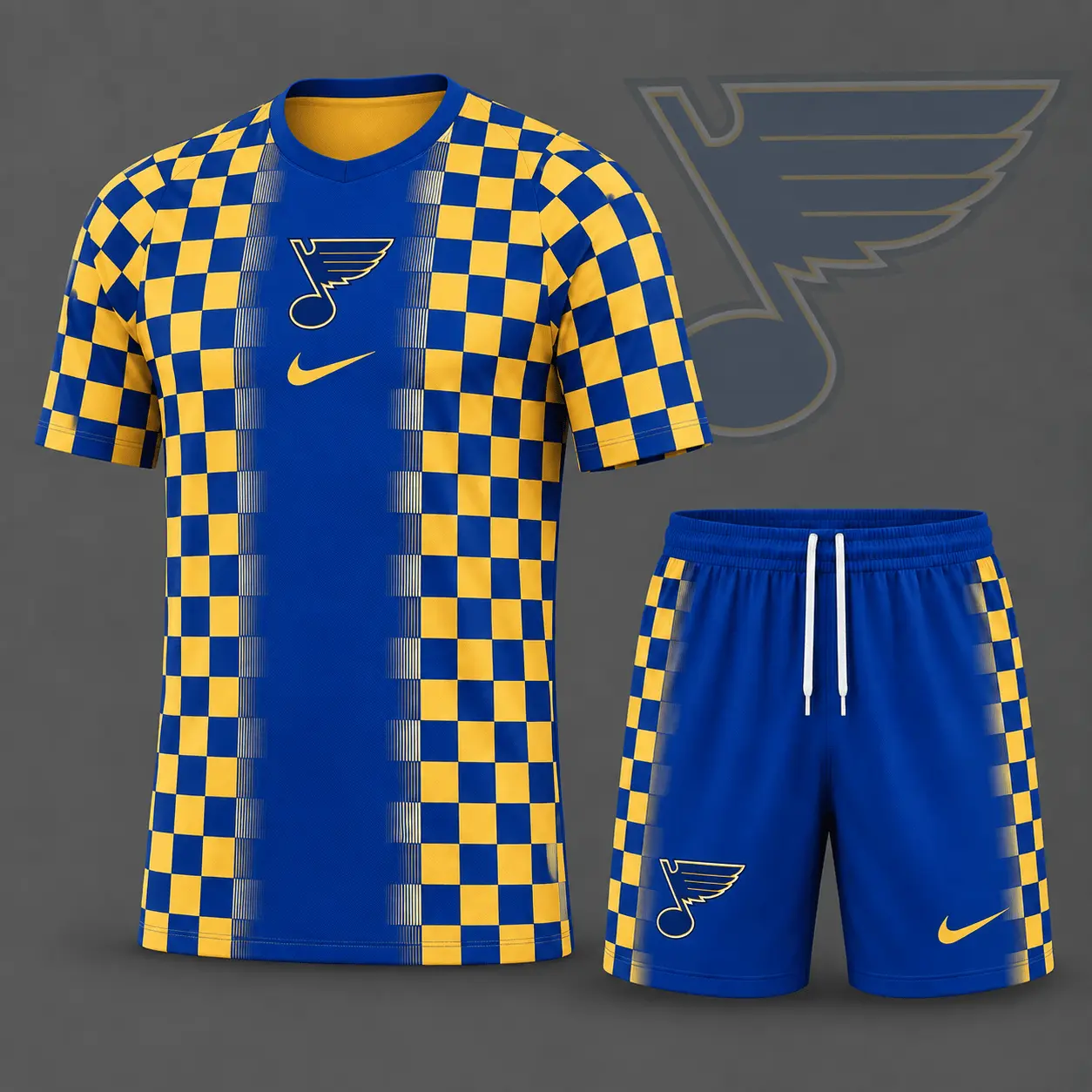 St. Louis Blues | Premium NHL Checkerboard Fusion T-Shirt & Shorts Set NDN