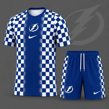 Tampa Bay Lightning | Premium NHL Checkerboard Fusion T-Shirt & Shorts Set NDN