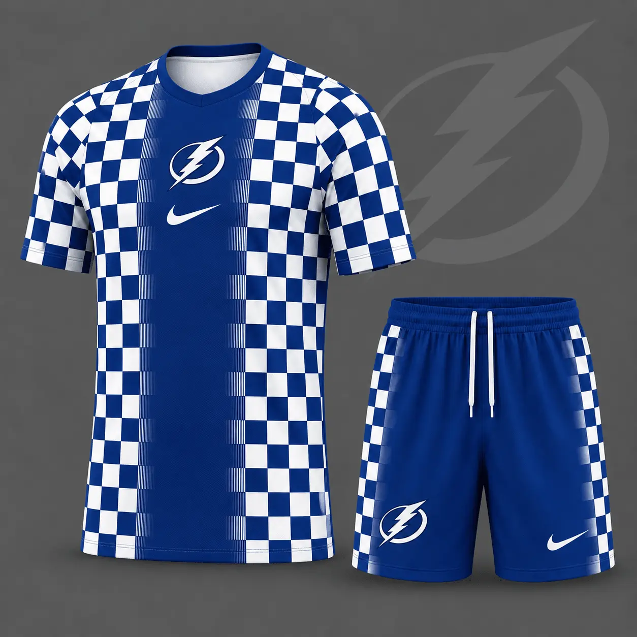 Tampa Bay Lightning | Premium NHL Checkerboard Fusion T-Shirt & Shorts Set NDN