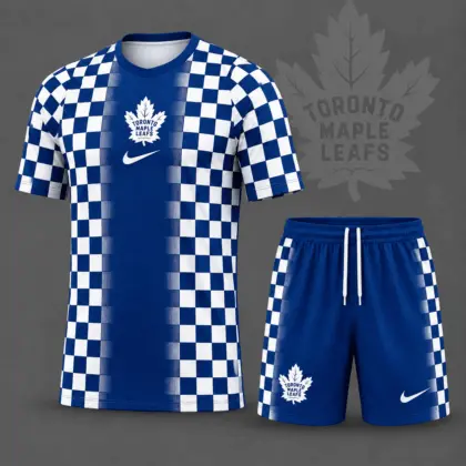 Toronto Maple Leafs | Premium NHL Checkerboard Fusion T-Shirt & Shorts Set NDN