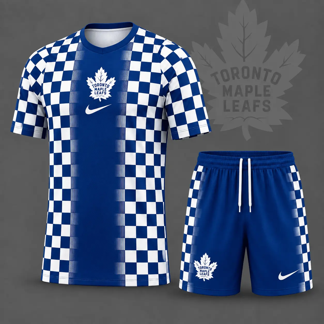 Toronto Maple Leafs | Premium NHL Checkerboard Fusion T-Shirt & Shorts Set NDN