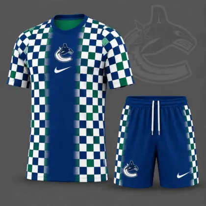 Vancouver Canucks | Premium NHL Checkerboard Fusion T-Shirt & Shorts Set NDN