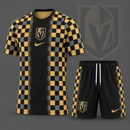 Vegas Golden Knights | Premium NHL Checkerboard Fusion T-Shirt & Shorts Set NDN