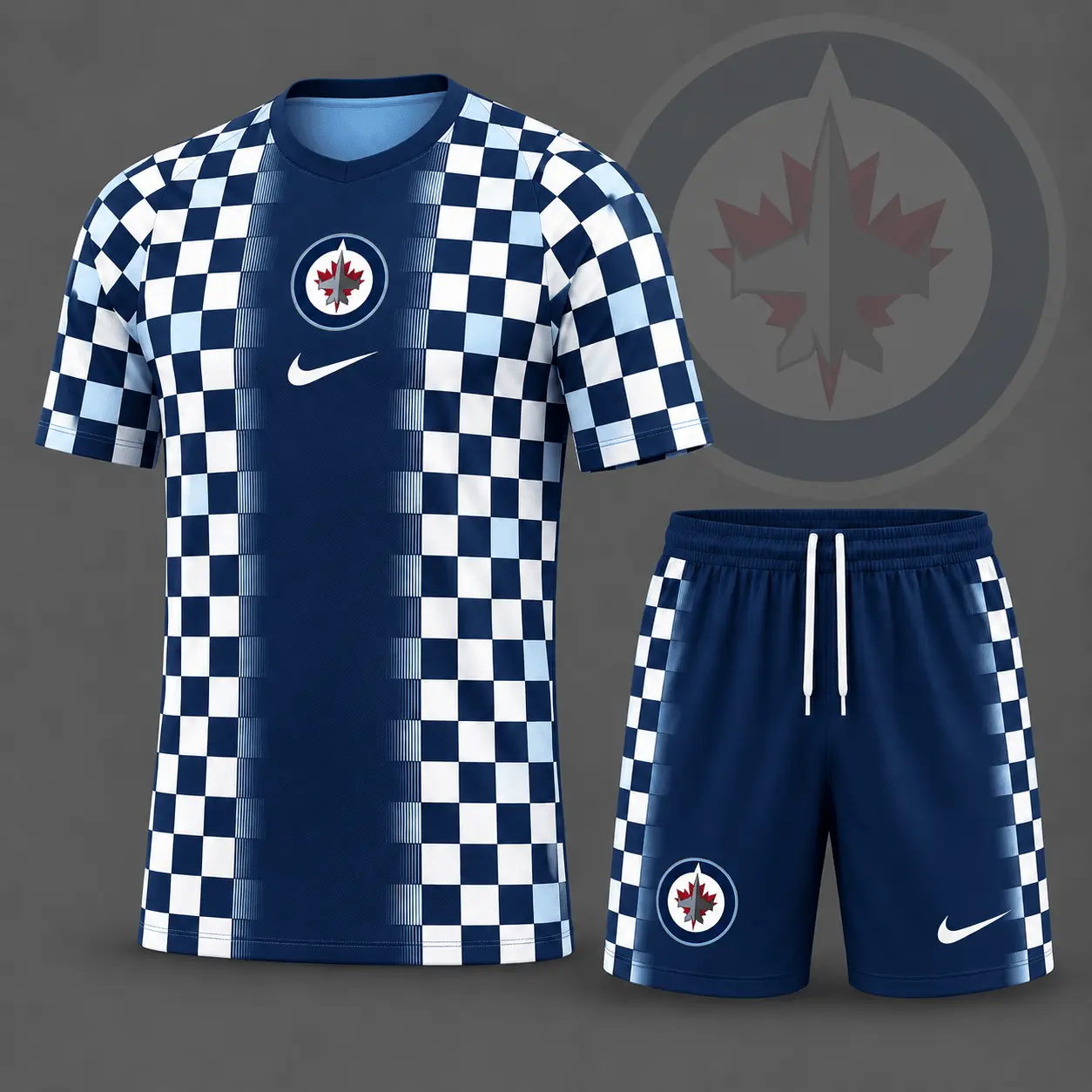 Winnipeg Jets | Premium NHL Checkerboard Fusion T-Shirt & Shorts Set NDN