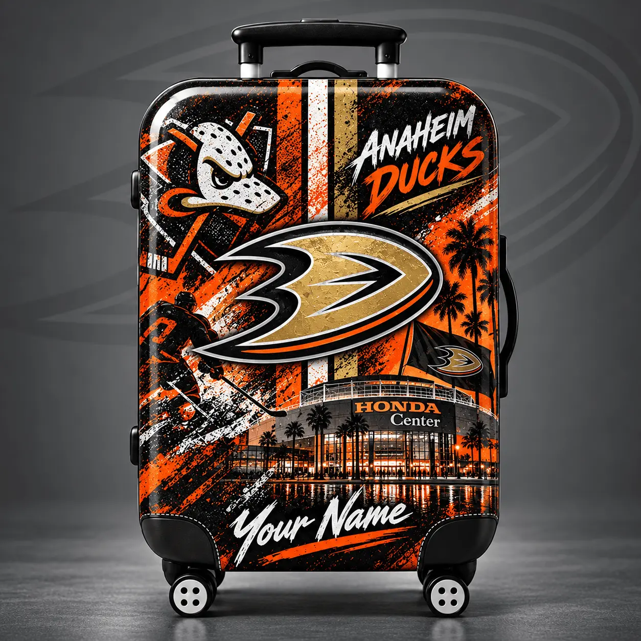 Anaheim Ducks | Premium NHL Personalized Arena Pride Luggage Cover NDN