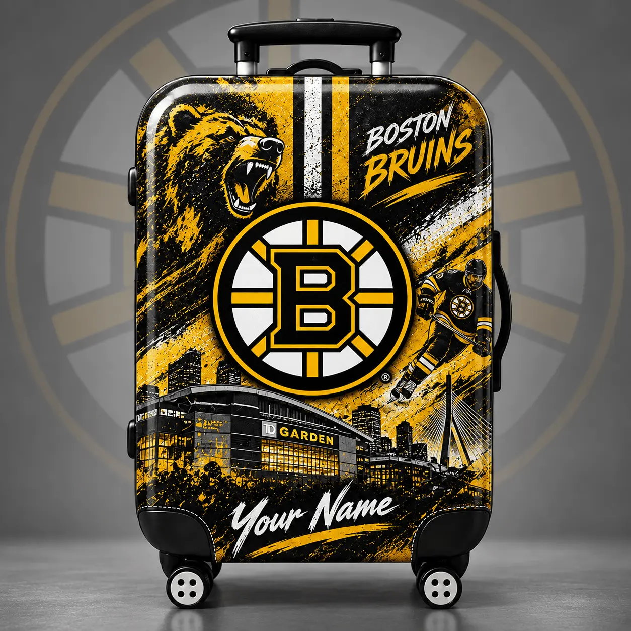Boston Bruins | Premium NHL Personalized Arena Pride Luggage Cover NDN