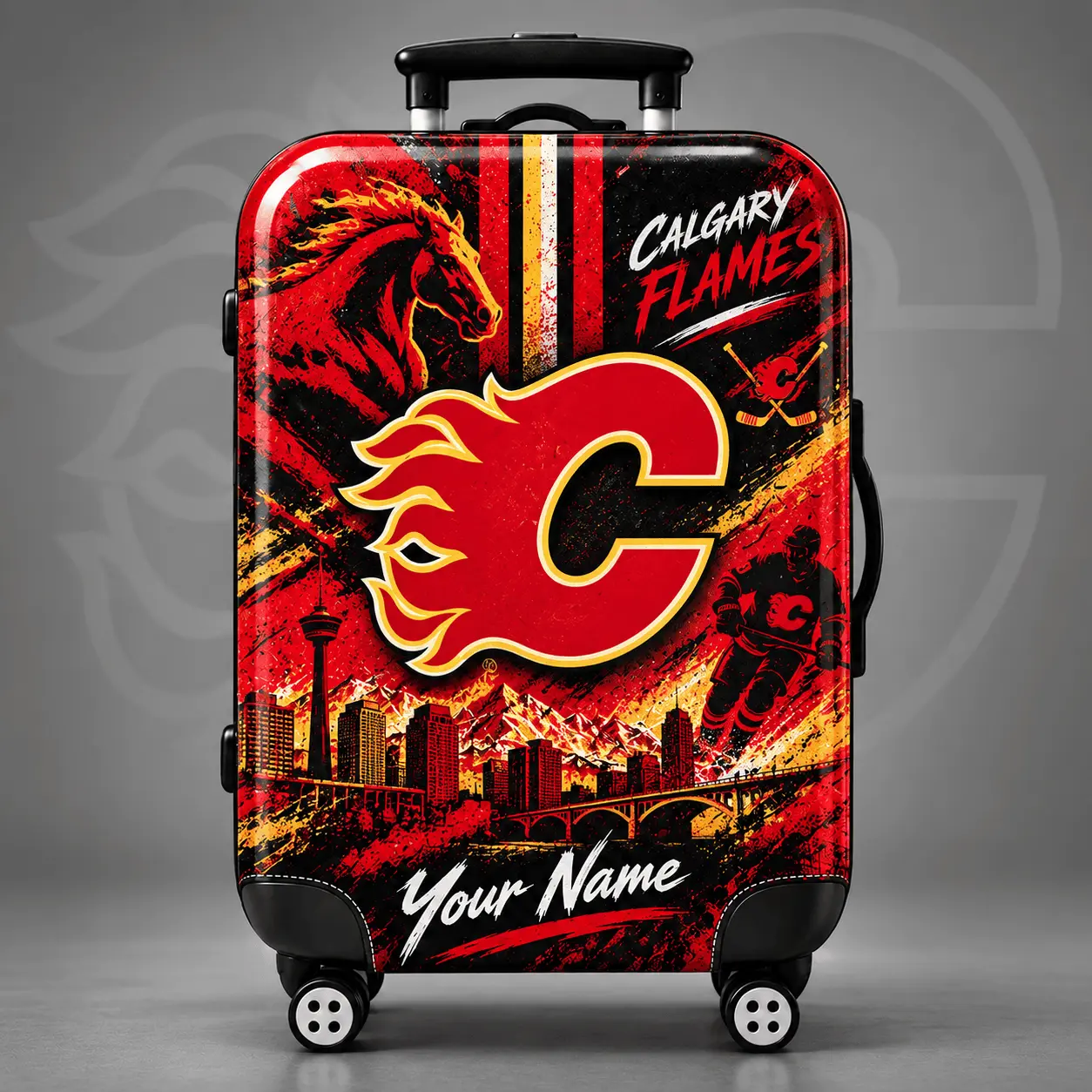Calgary Flames | Premium NHL Personalized Arena Pride Luggage Cover NDN