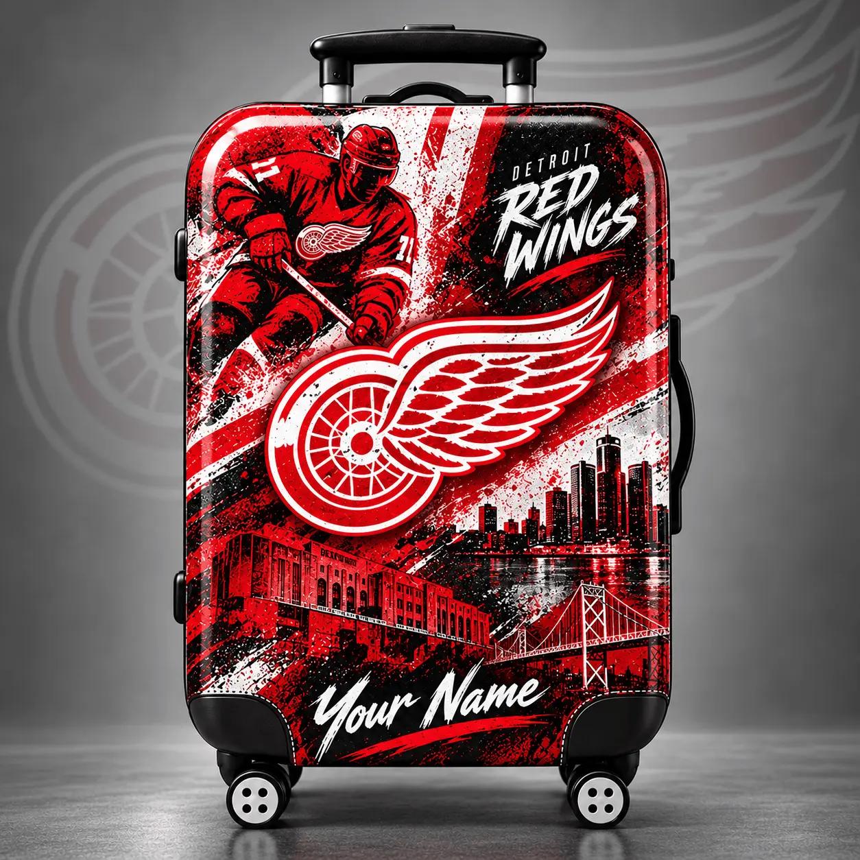 Detroit Red Wings | Premium NHL Personalized Arena Pride Luggage Cover NDN