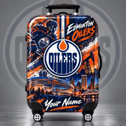Edmonton Oilers | Premium NHL Personalized Arena Pride Luggage Cover NDN
