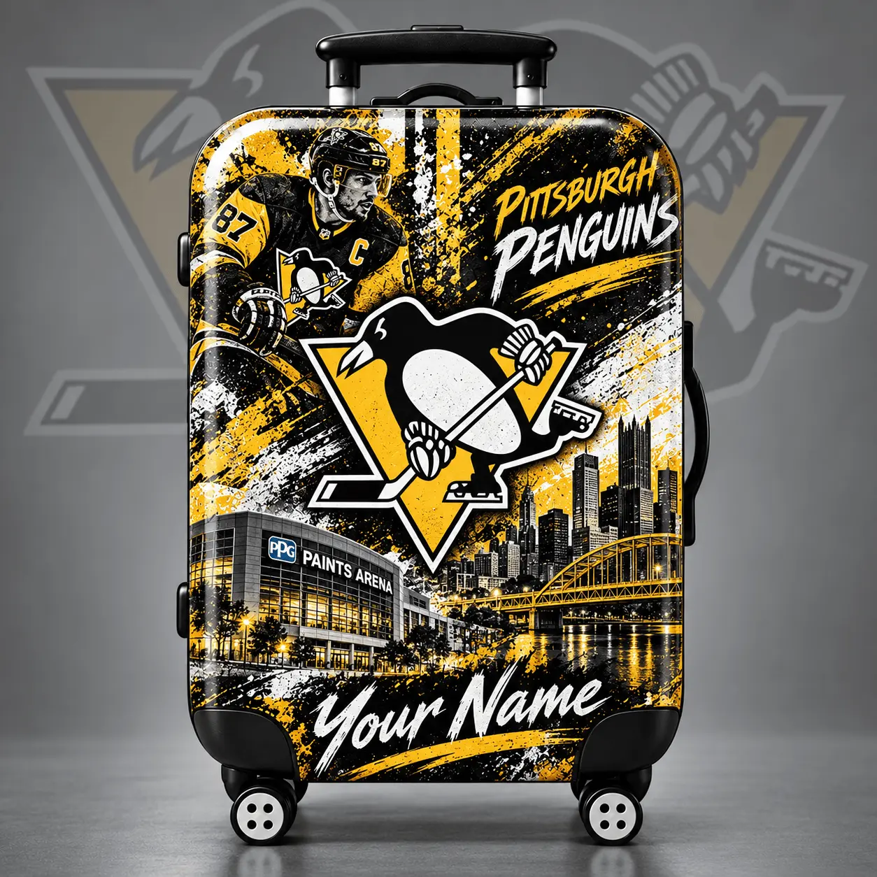 Pittsburgh Penguins | Premium NHL Personalized Arena Pride Luggage Cover NDN