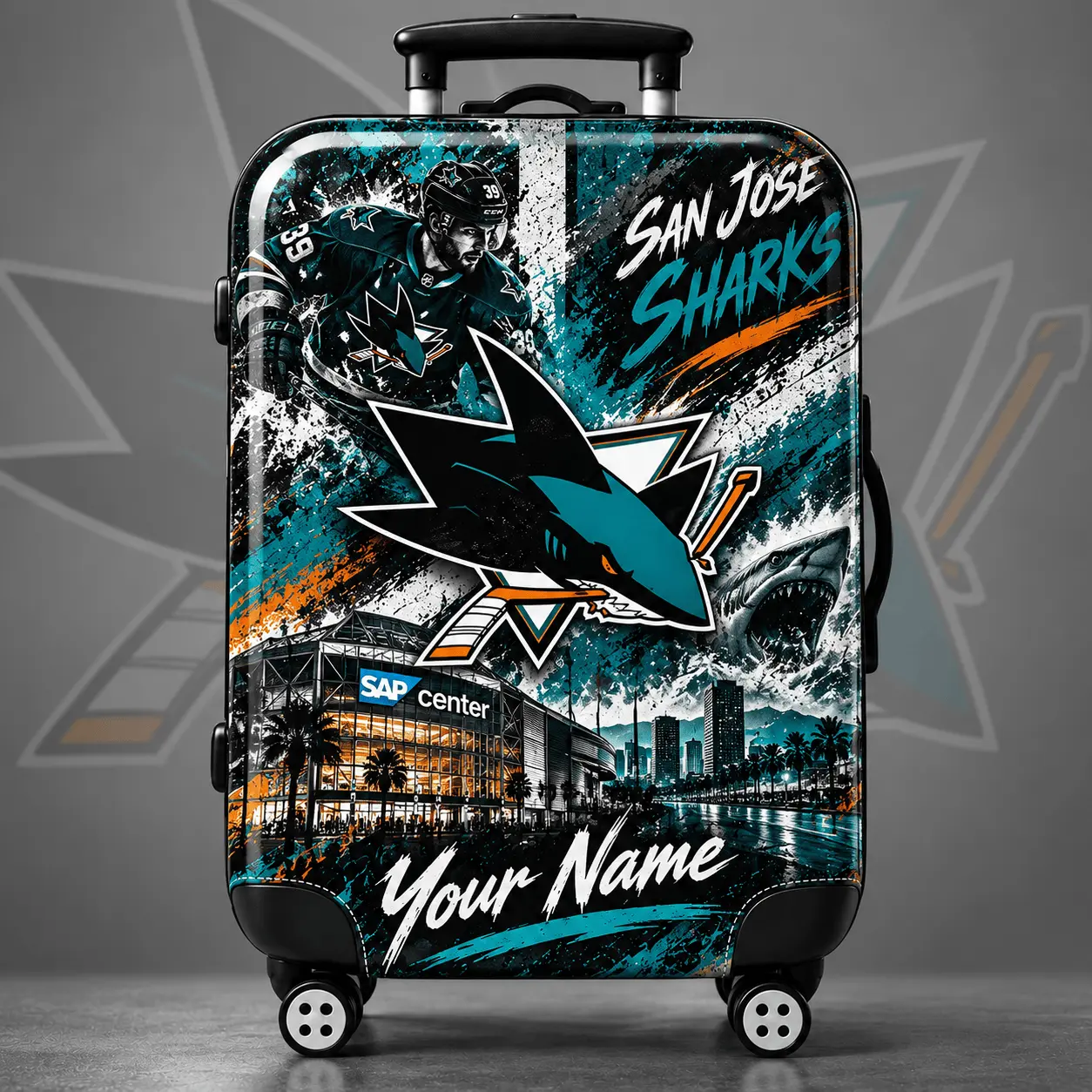 San Jose Sharks | Premium NHL Personalized Arena Pride Luggage Cover NDN