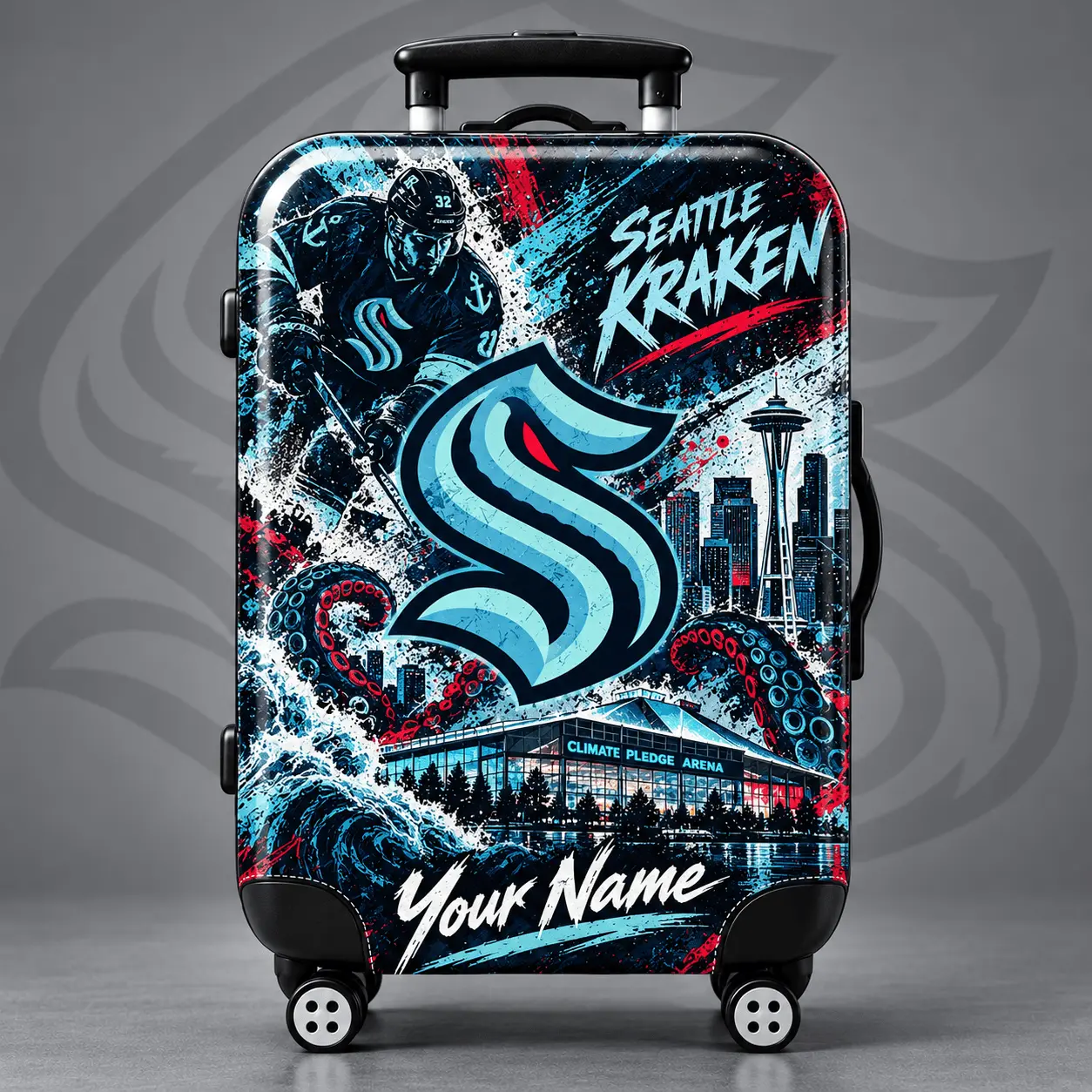 Seattle Kraken | Premium NHL Personalized Arena Pride Luggage Cover NDN