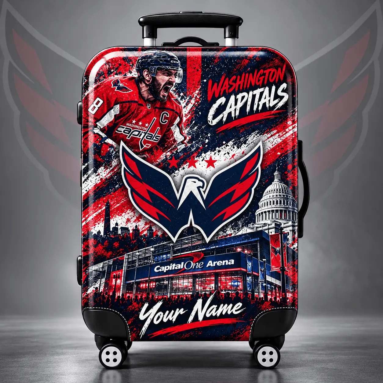 Washington Capitals | Premium NHL Personalized Arena Pride Luggage Cover NDN