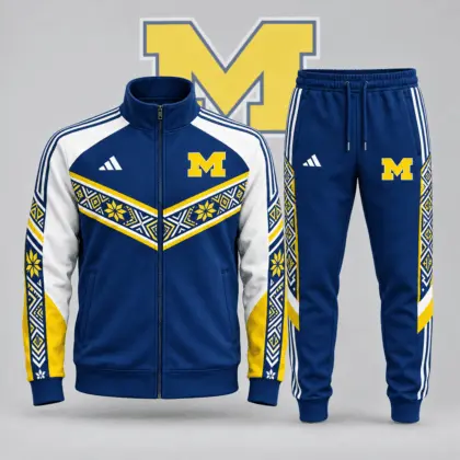 Michigan Wolverines | Premium NCAA Nordic Heritage Full Zip Jacket And Jogger Set NDN
