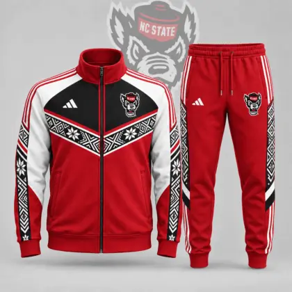 Nc State Wolfpack | Premium NCAA Nordic Heritage Full Zip Jacket And Jogger Set NDN