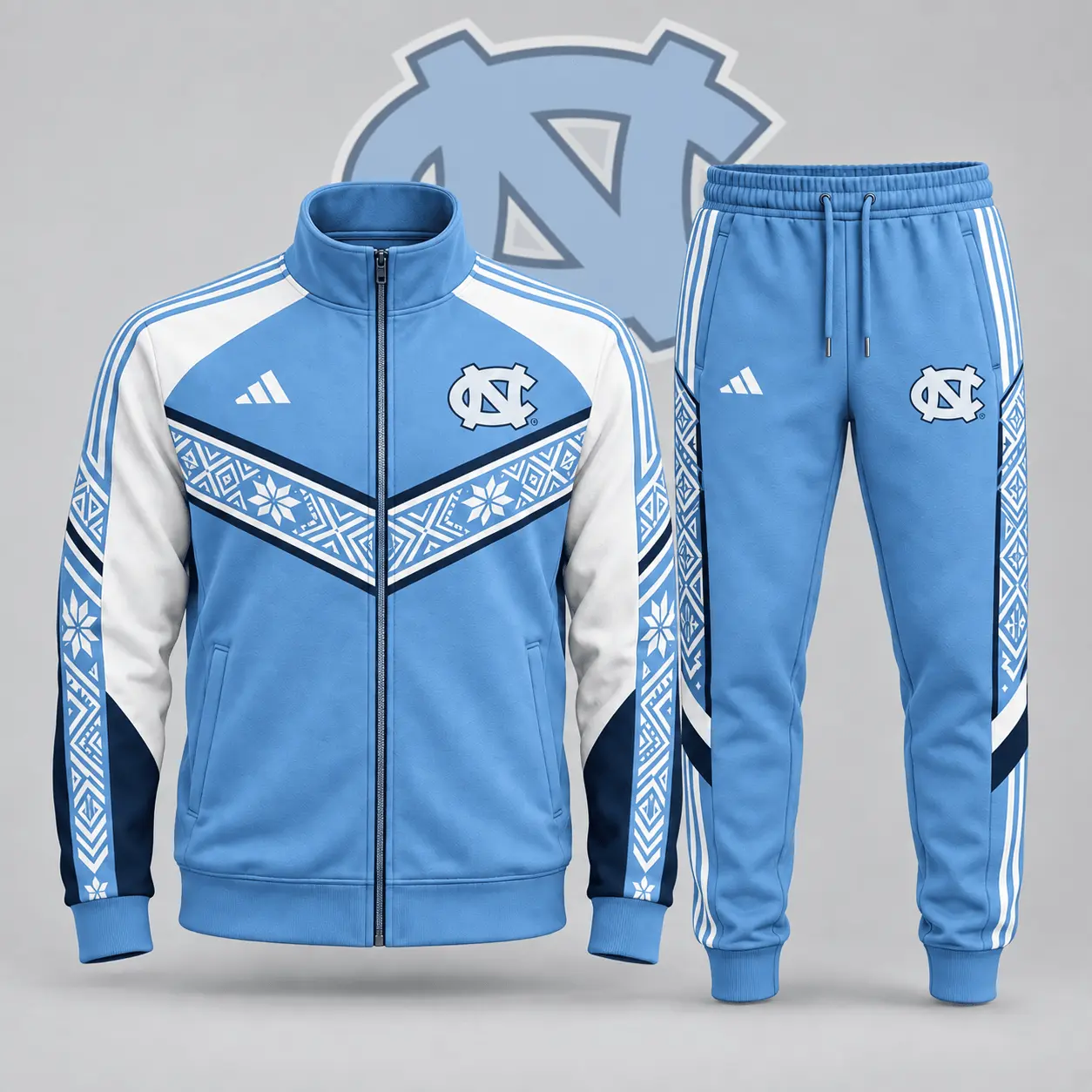North Carolina Tar Heels | Premium NCAA Nordic Heritage Full Zip Jacket And Jogger Set NDN
