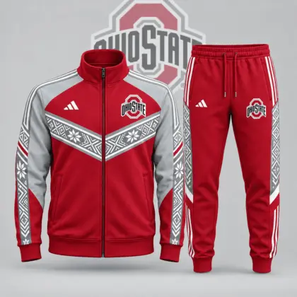 Ohio State Buckeyes | Premium NCAA Nordic Heritage Full Zip Jacket And Jogger Set NDN