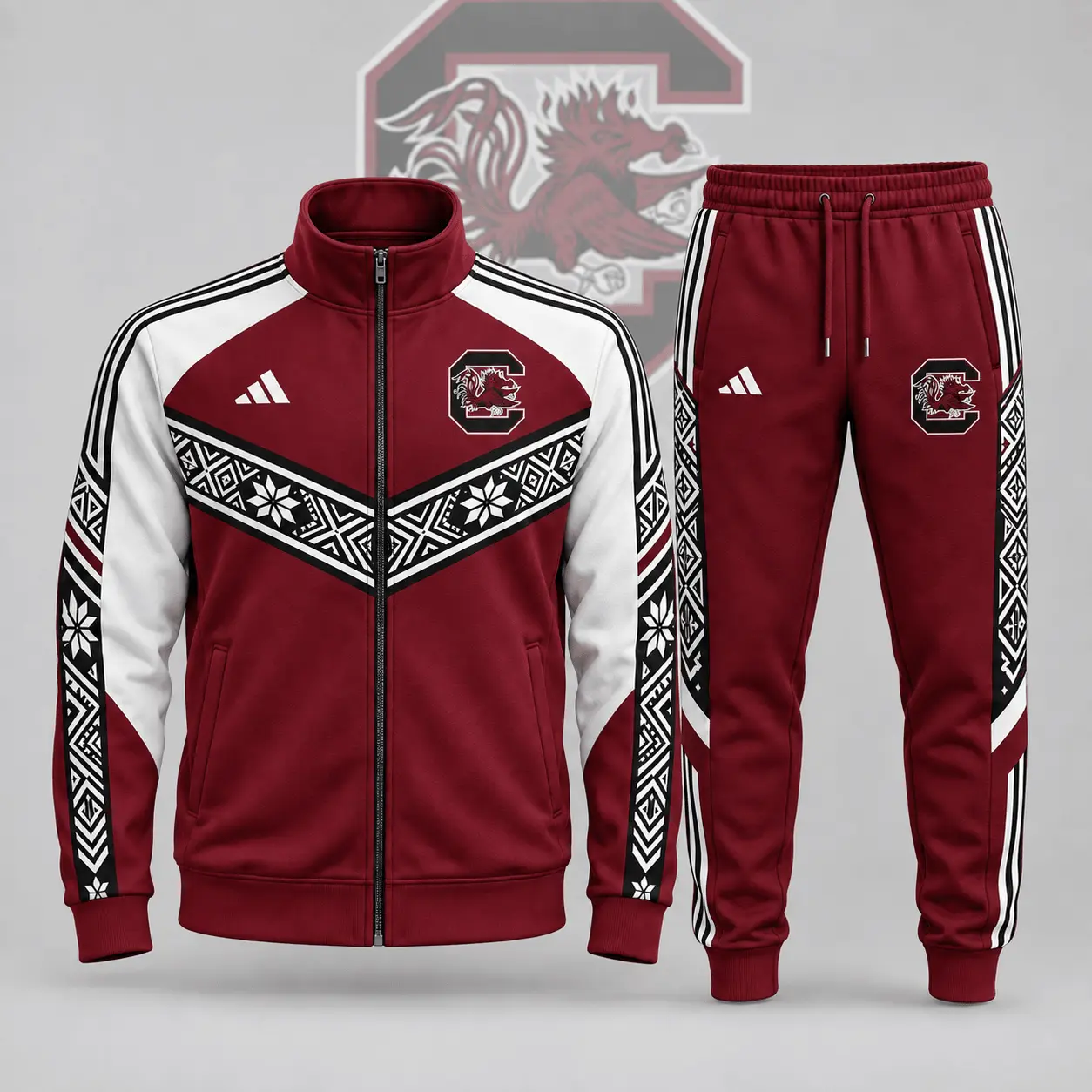 South Carolina Gamecocks | Premium NCAA Nordic Heritage Full Zip Jacket And Jogger Set NDN