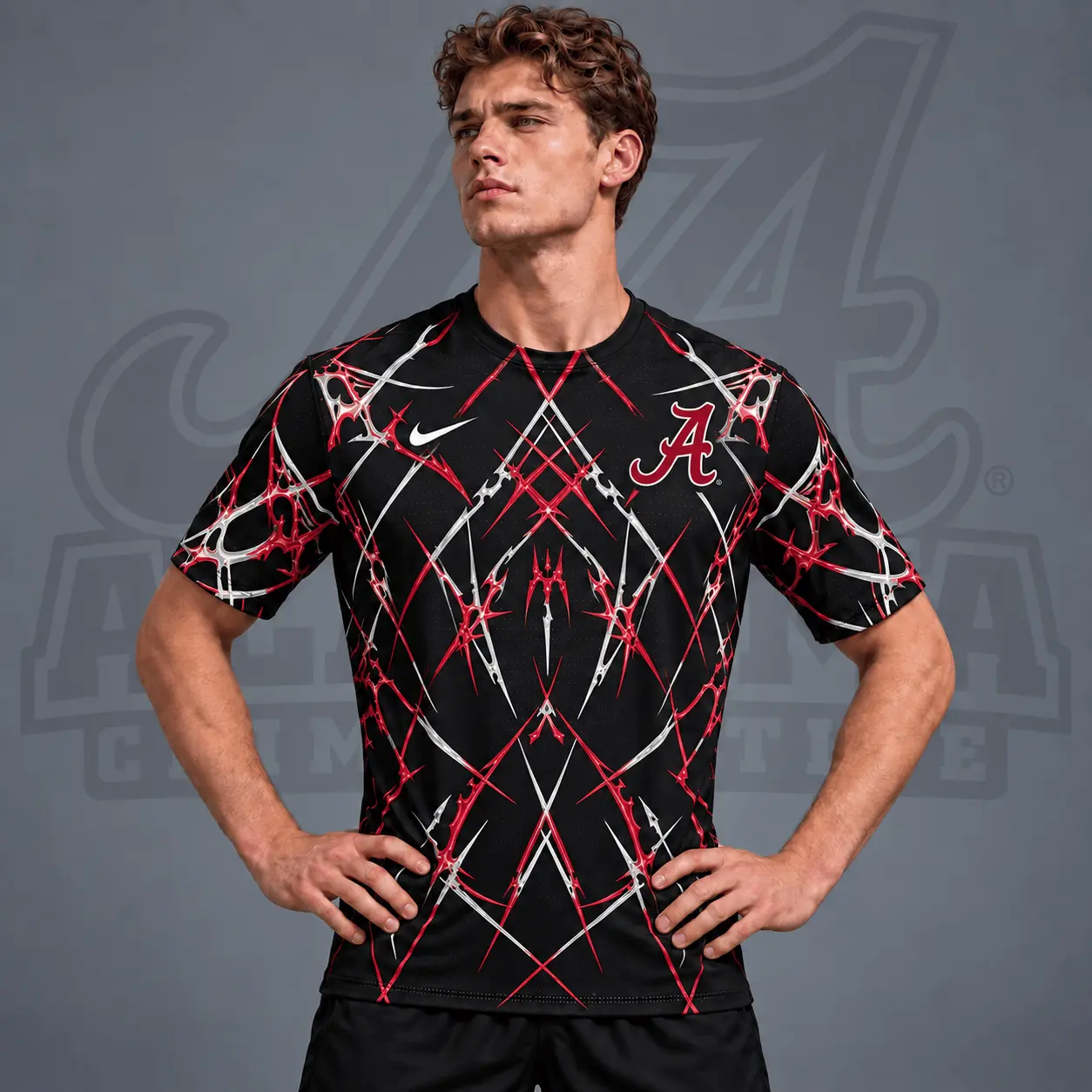 Alabama Crimson Tide | Premium NCAA Razor Web Performance Crewneck T-Shirt NDN