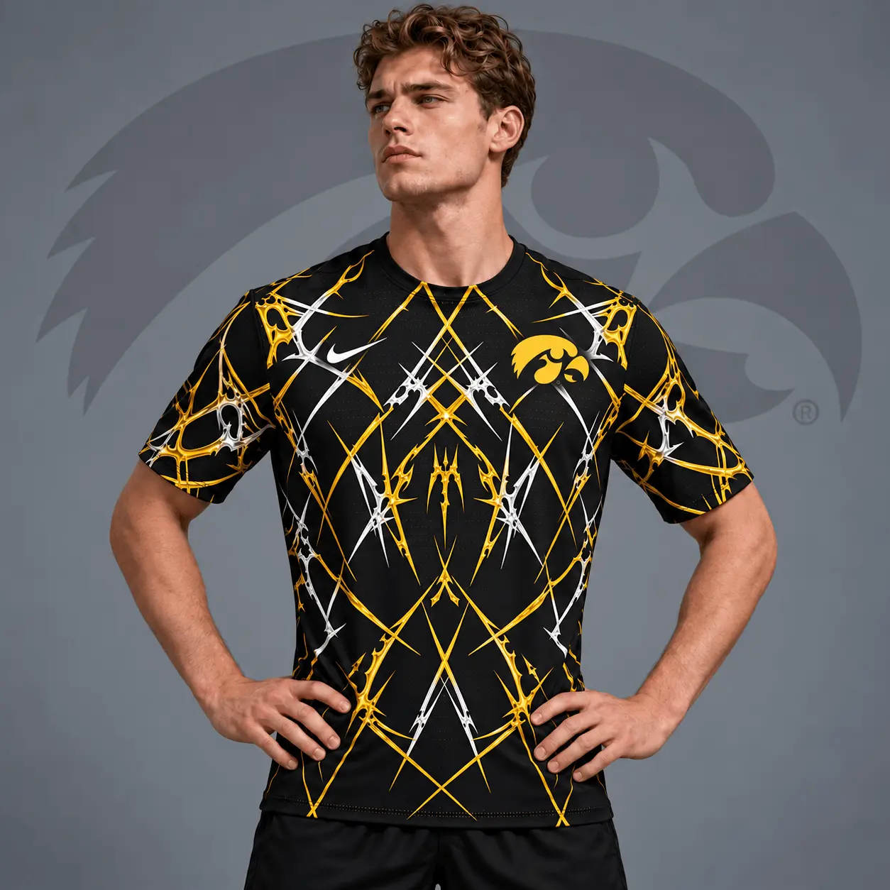 Iowa Hawkeyes | Premium NCAA Razor Web Performance Crewneck T-Shirt NDN