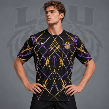 Lsu Tigers | Premium NCAA Razor Web Performance Crewneck T-Shirt NDN