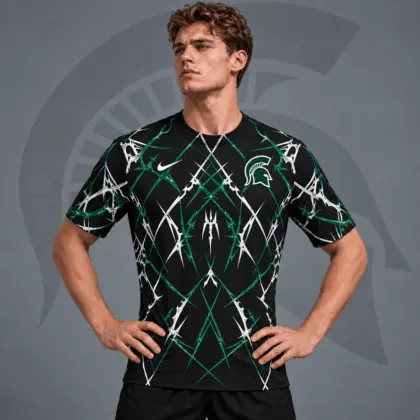Michigan State Spartans | Premium NCAA Razor Web Performance Crewneck T-Shirt NDN