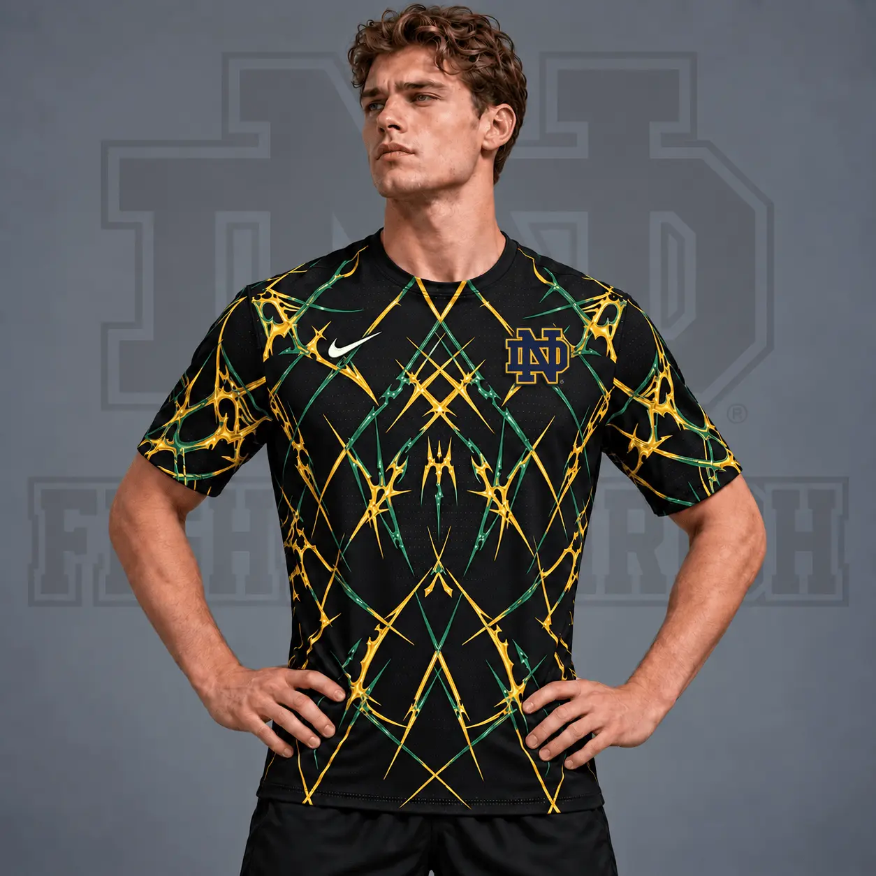 Notre Dame Fighting Irish | Premium NCAA Razor Web Performance Crewneck T-Shirt NDN