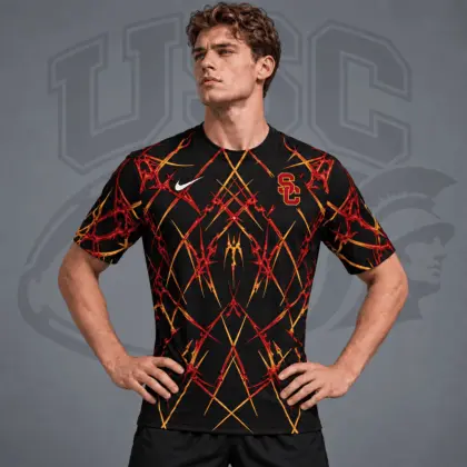 Usc Trojans | Premium NCAA Razor Web Performance Crewneck T-Shirt NDN