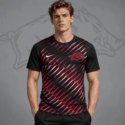 Arkansas Razorbacks | Premium NCAA Velocity Slash Performance Crewneck T-Shirt NDN