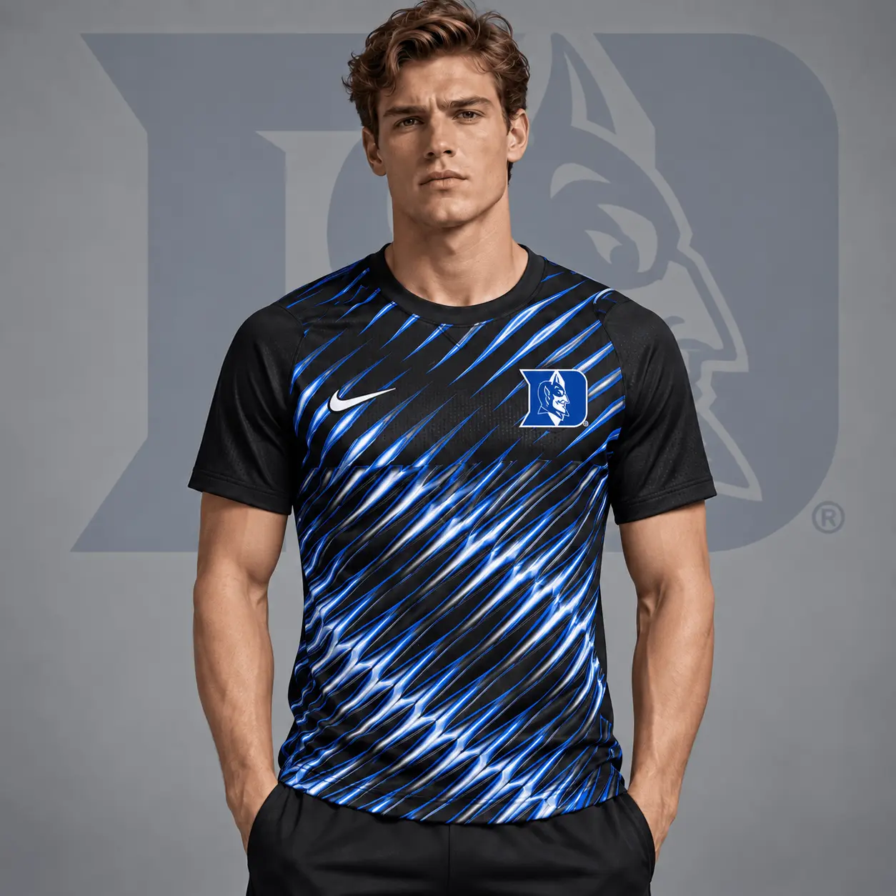 Duke Blue Devils | Premium NCAA Velocity Slash Performance Crewneck T-Shirt NDN