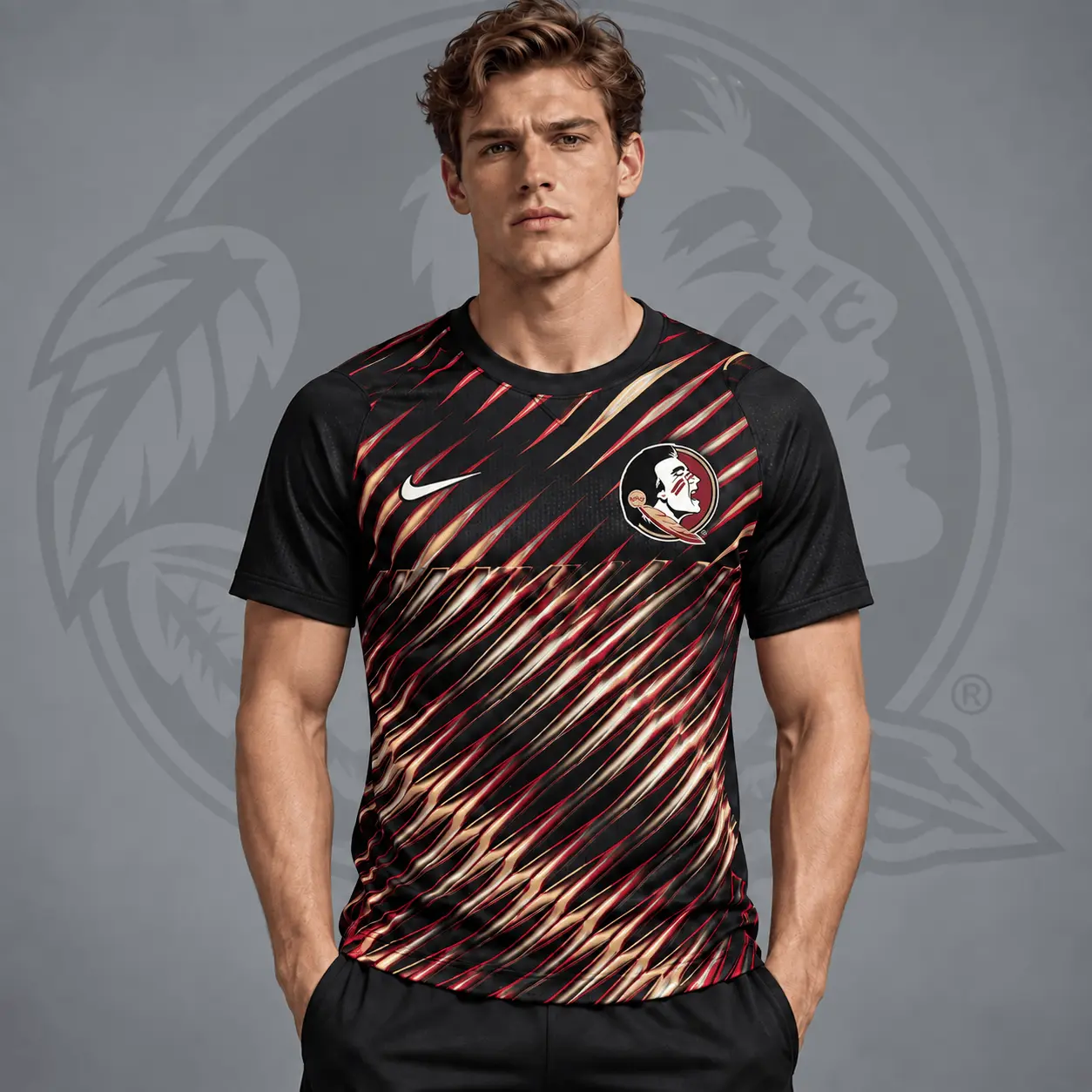 Florida State Seminoles | Premium NCAA Velocity Slash Performance Crewneck T-Shirt NDN