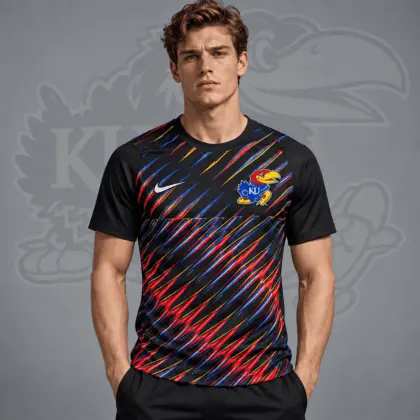 Kansas Jayhawks | Premium NCAA Velocity Slash Performance Crewneck T-Shirt NDN