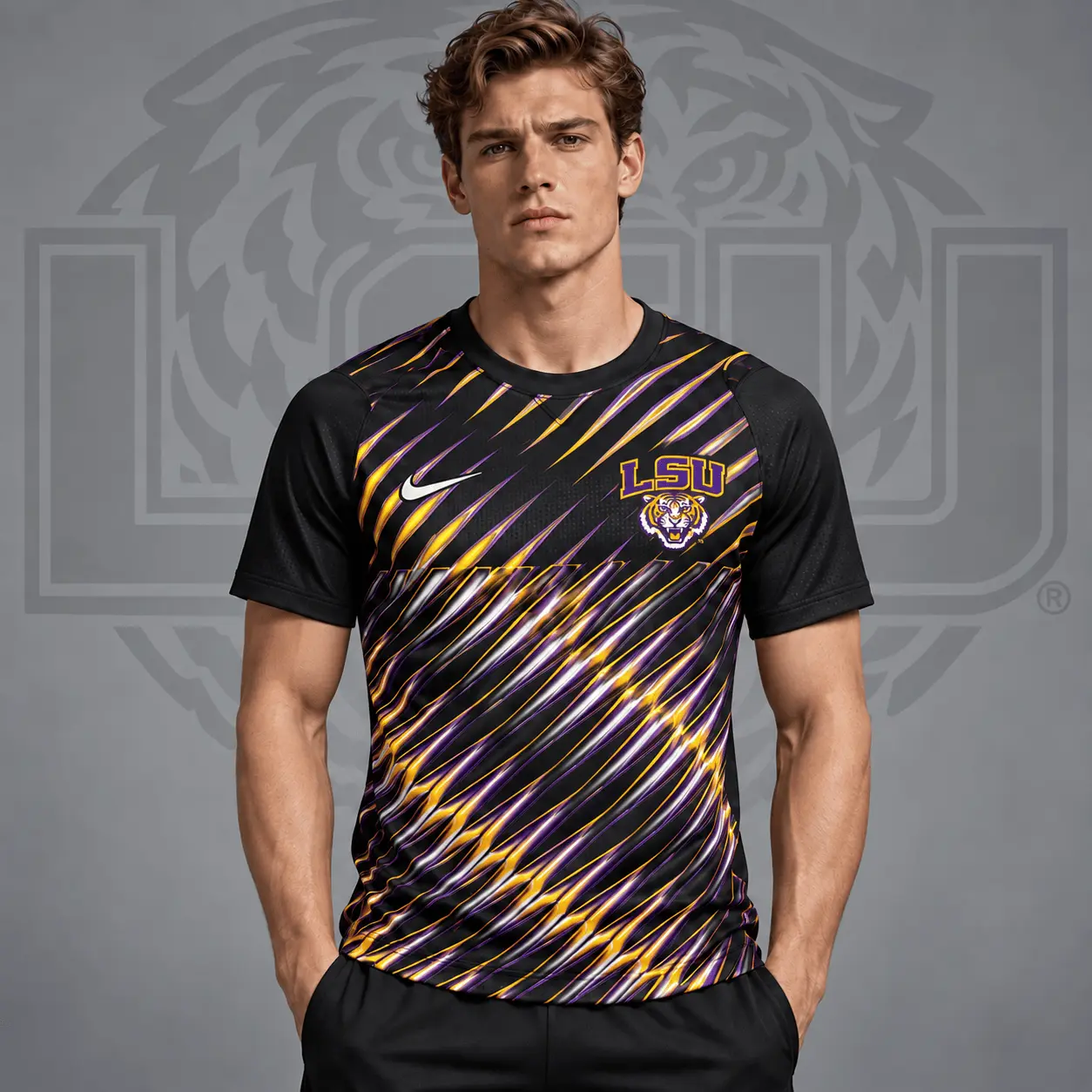 Lsu Tigers | Premium NCAA Velocity Slash Performance Crewneck T-Shirt NDN