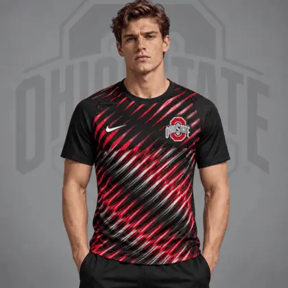 Ohio State Buckeyes | Premium NCAA Velocity Slash Performance Crewneck T-Shirt NDN
