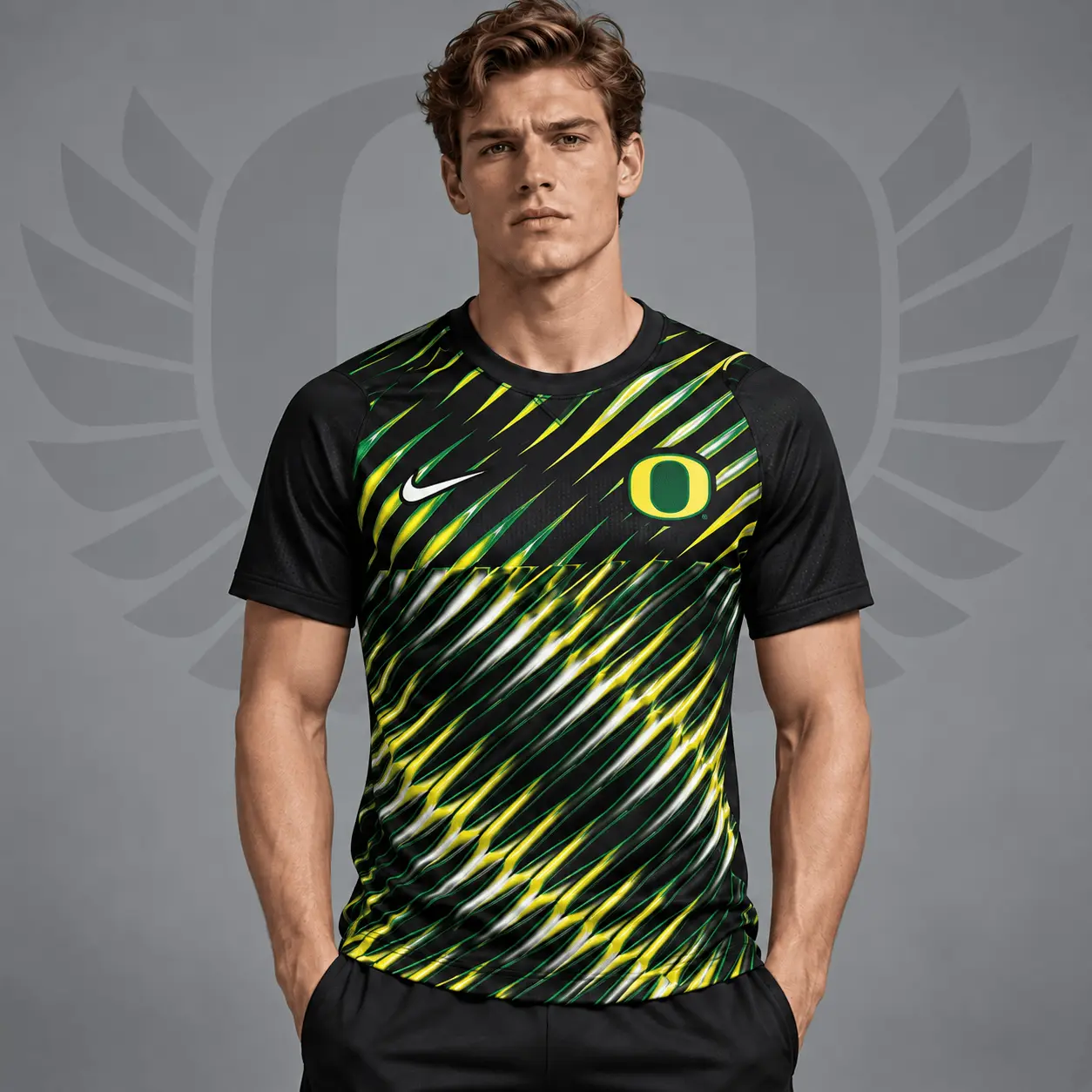 Oregon Ducks | Premium NCAA Velocity Slash Performance Crewneck T-Shirt NDN