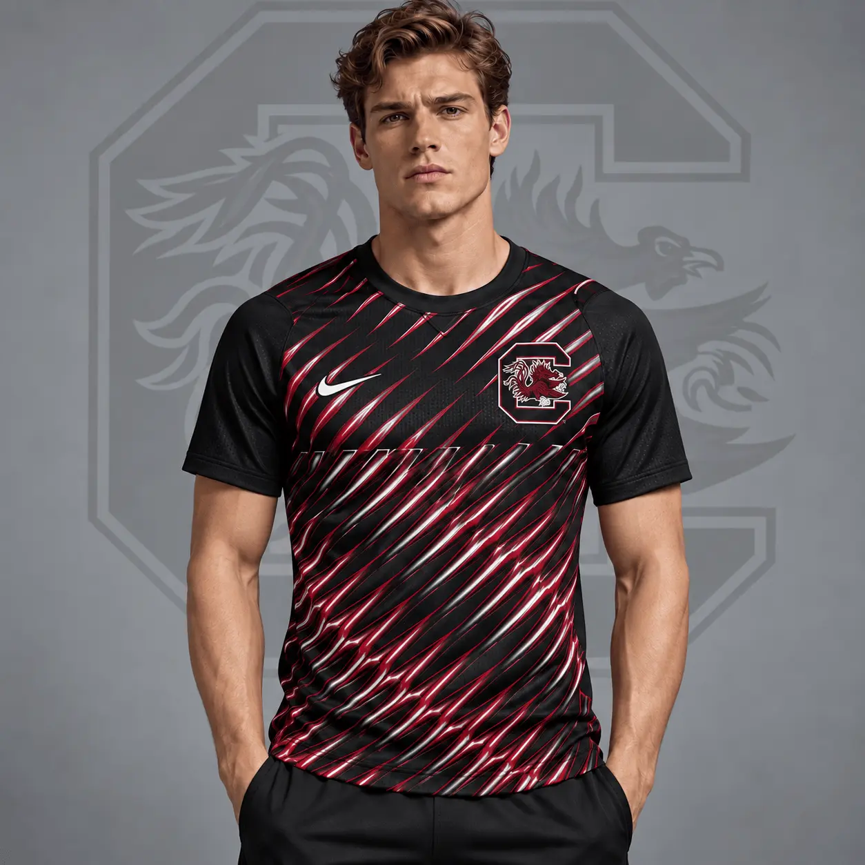 South Carolina Gamecocks | Premium NCAA Velocity Slash Performance Crewneck T-Shirt NDN