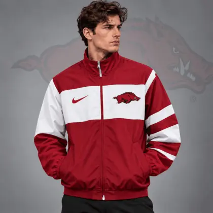 Arkansas Razorbacks | Premium NCAA Classic Sideline Colorblock Full Zip Jacket NDN