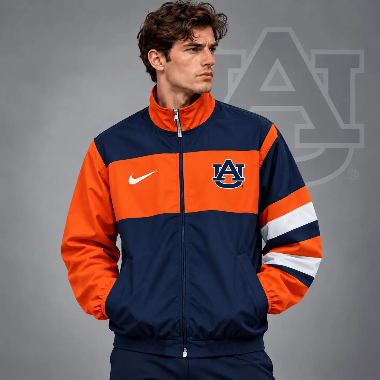 Auburn Tigers | Premium NCAA Classic Sideline Colorblock Full Zip Jacket NDN